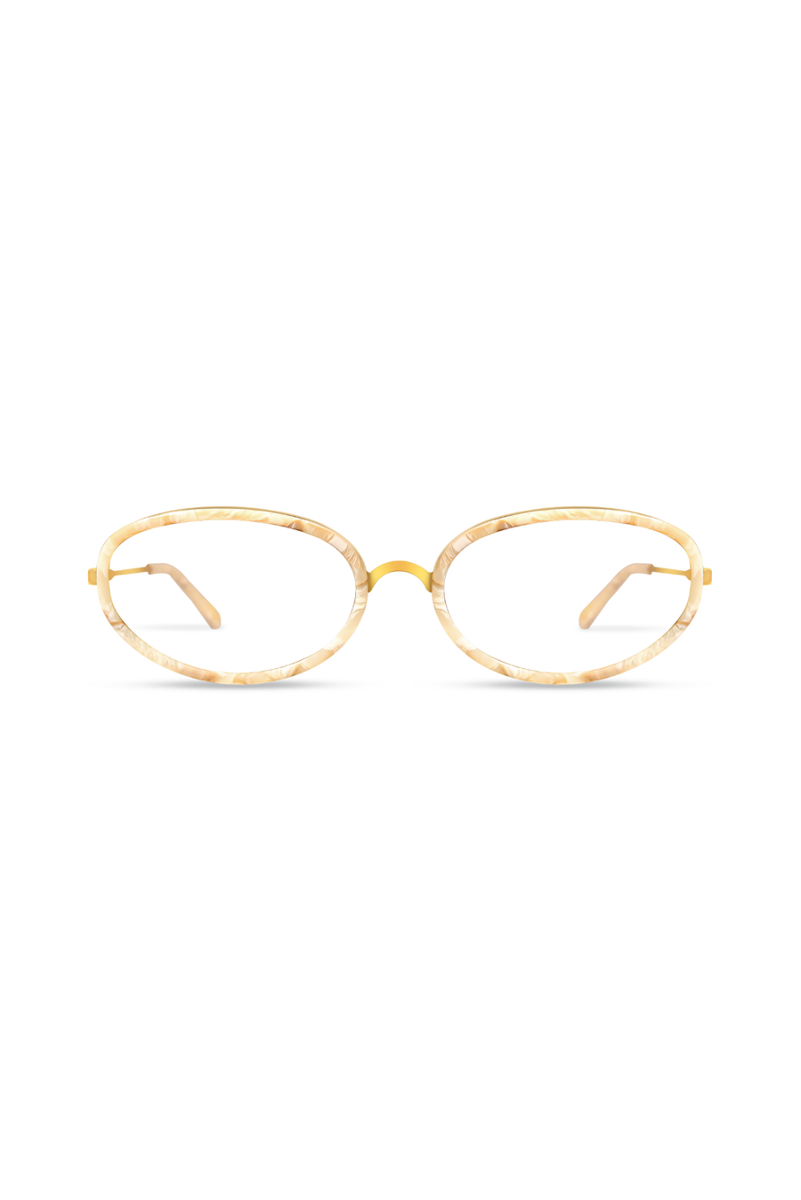 Solis Gold/Cream Marble Frame Glasses