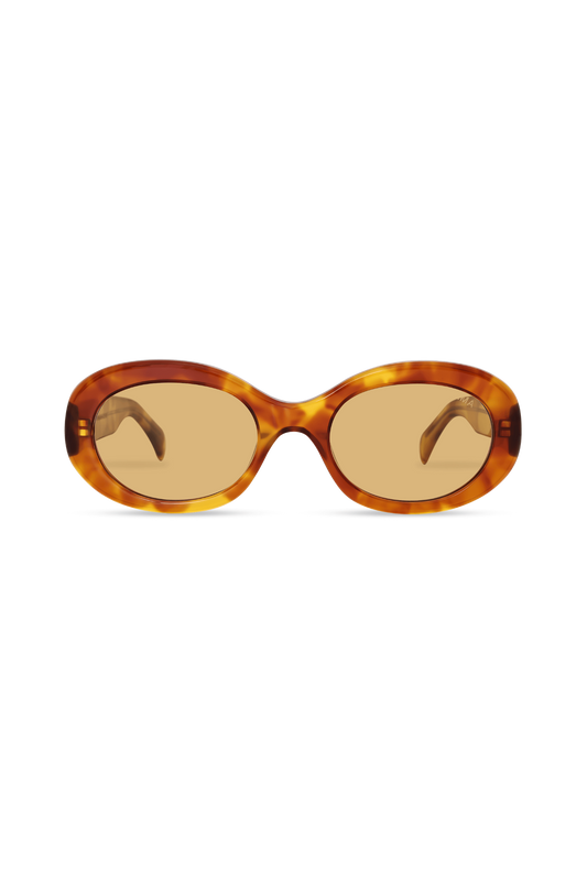 Kaia - Light Amber Tortoise + Yellow Lens