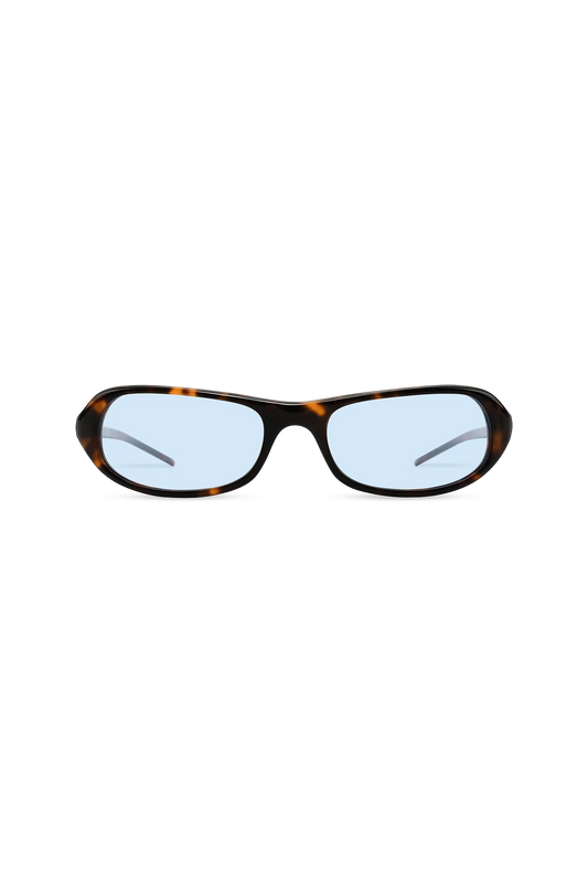 Linea - Dark Tortoise + Light Blue Lens