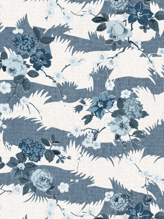 'Dora Chintz' Wallpaper by Nathan Turner - Blues - Removable / 26 in. x 4.5 ft.