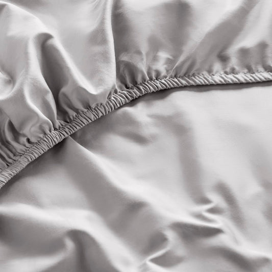 Dip & Doze Organic Cotton Fitted Sheet - Various Colours Single / Dove Grey / Sateen