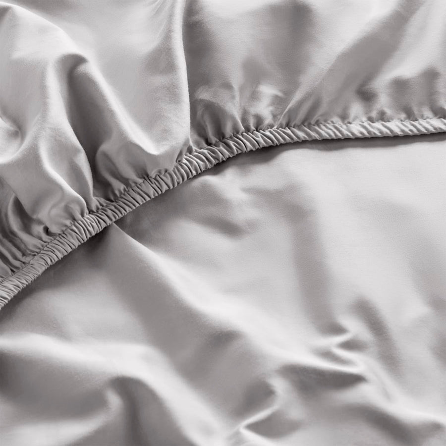 Dip & Doze Organic Cotton Fitted Sheet - Various Colours Single / Dove Grey / Sateen