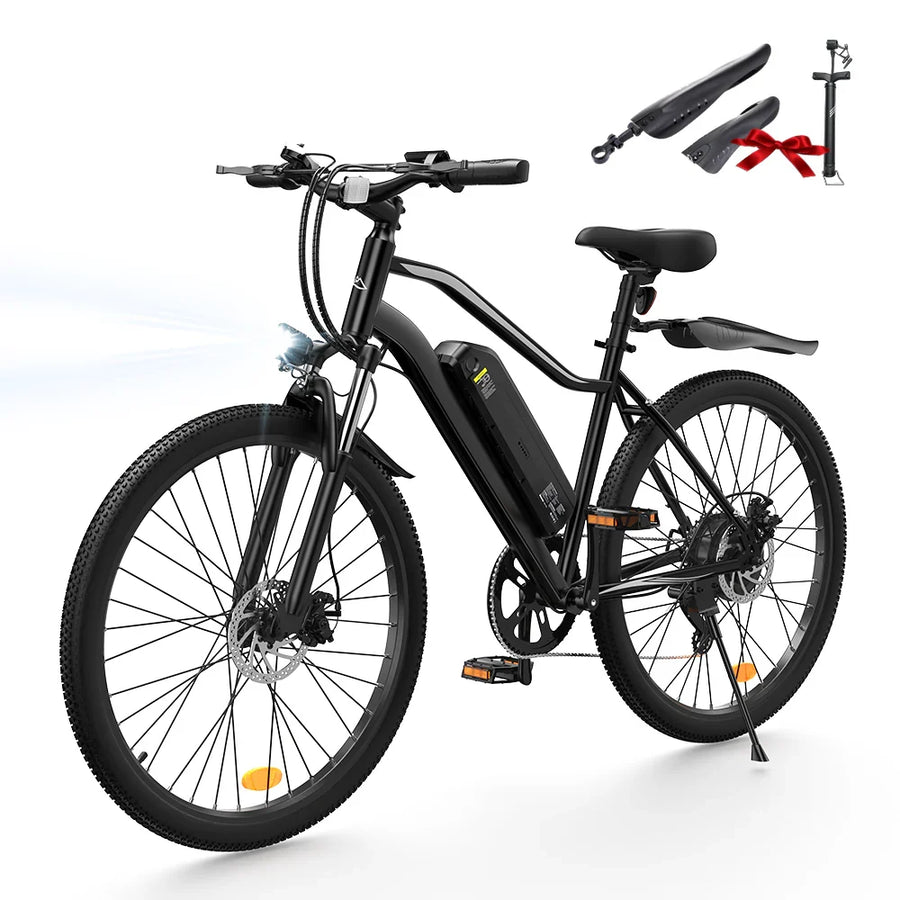 isinwheel EB3 Commuter Electric Bike - EB3 Glossy Black+Rear Fender / 1