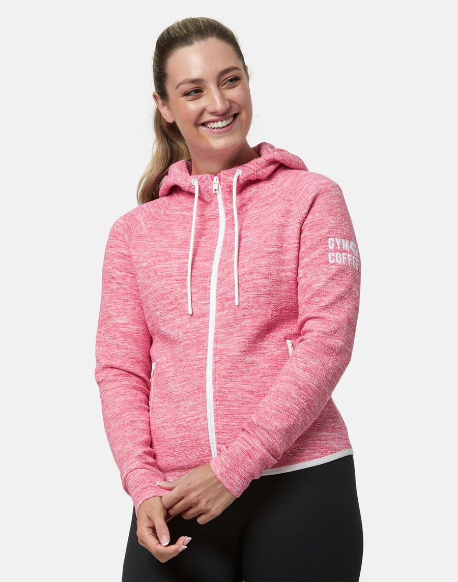 Pink Fleck Zip Hoodie - XXS/6 / Pink Fleck