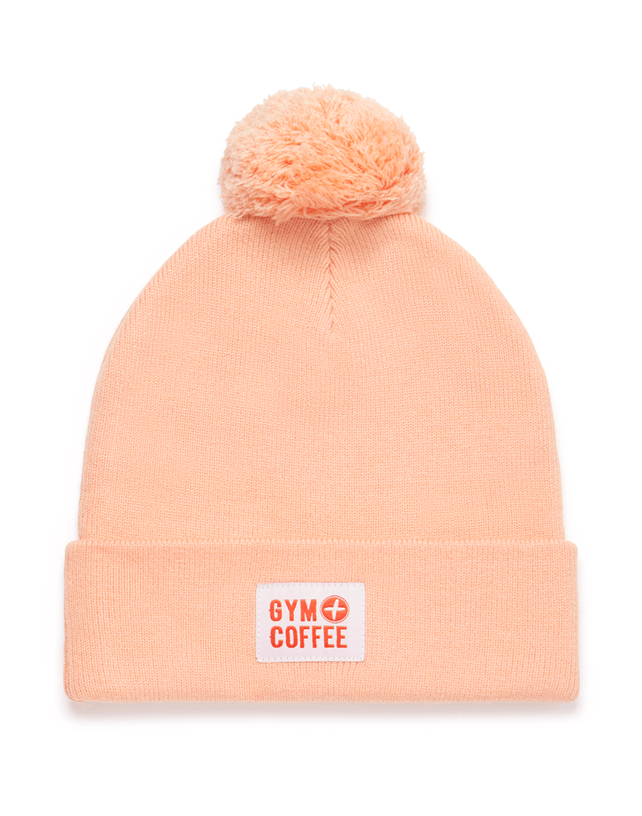 Knit Bobble Beanie in Sunrise Peach - One Size / Sunrise Peach