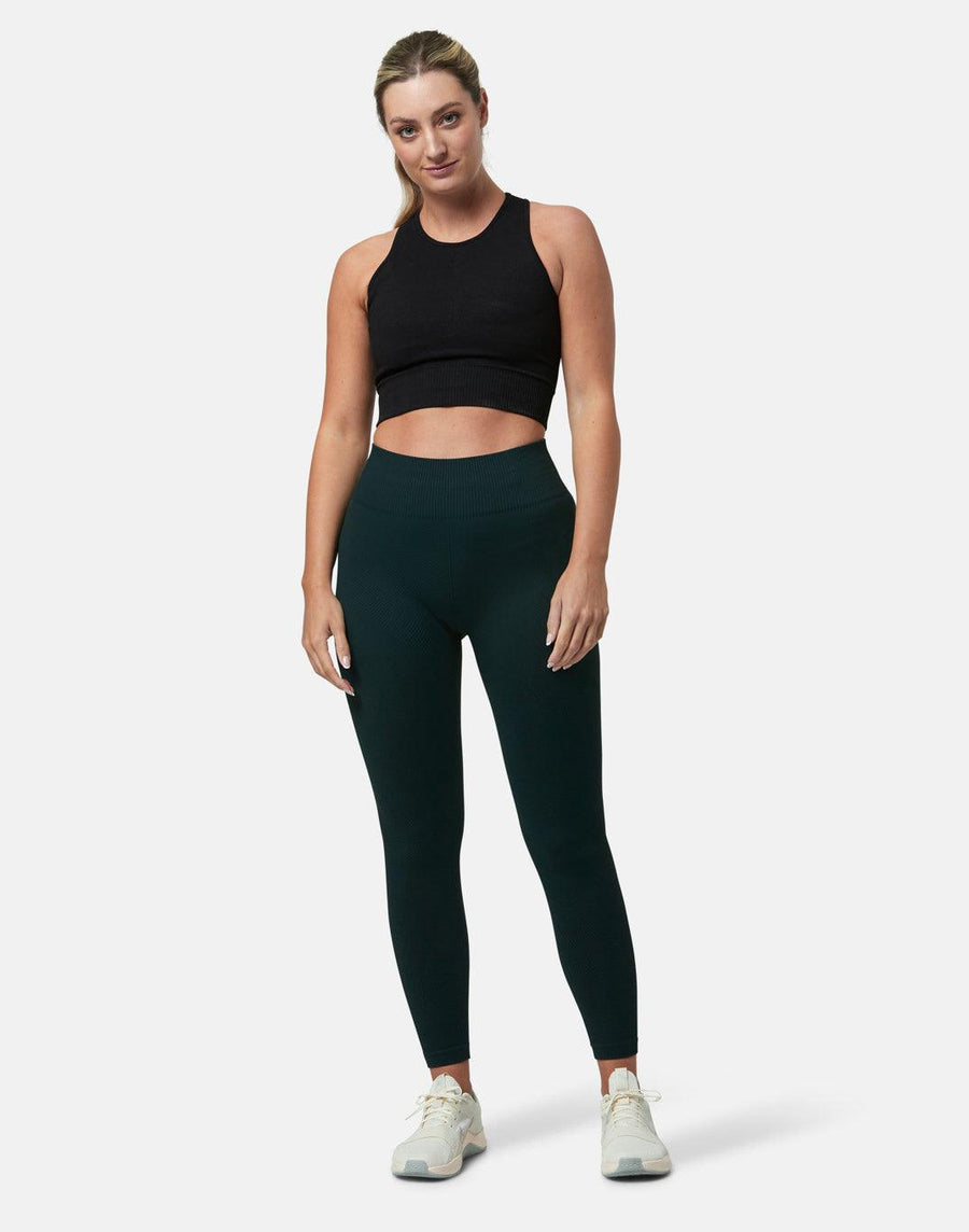 Lotus Chevron 7/8 Leggings in Moss Green - S/6-10 / Moss Green