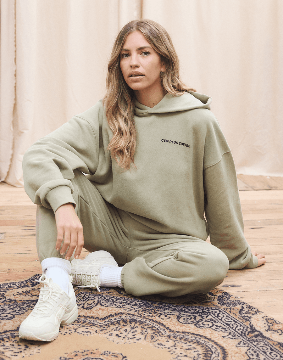 Print Hoodie in Olive Green - XX-Small / Olive Green