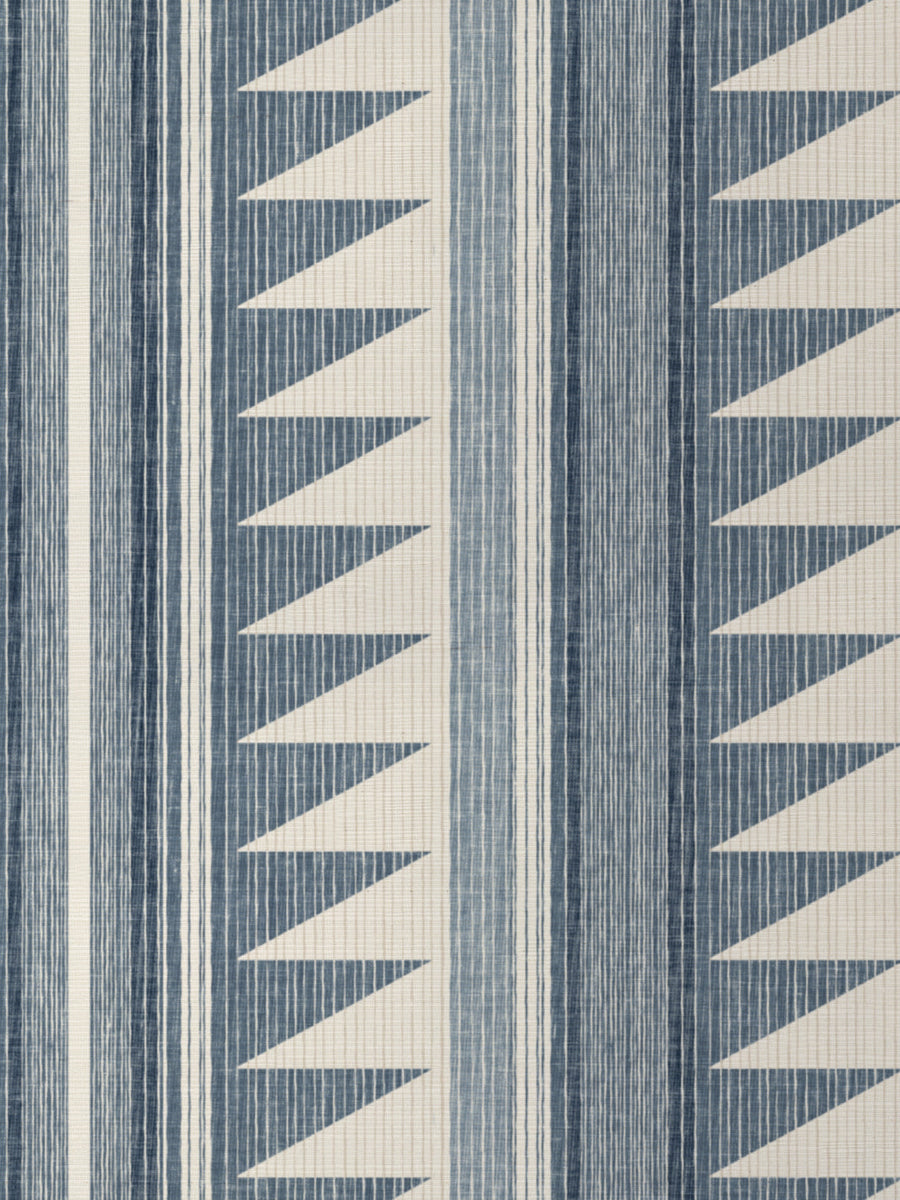 'Edwin Stripe' Grasscloth Wallpaper by Nathan Turner - Blue - Grasscloth Roll