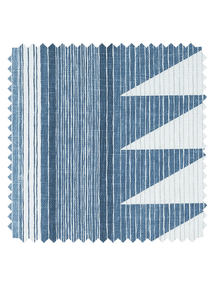 Edwin Stripe' Linen Fabric by Nathan Turner - Blue - LINEN / YARD
