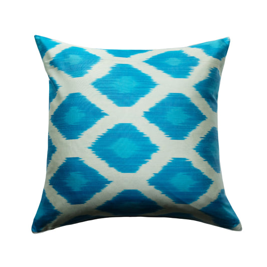 Eala Silk Ikat Pillow - 20" x 20" / Blue