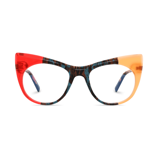 Aarya Orange Cat Eye Eyeglasses | EYDOLOGY