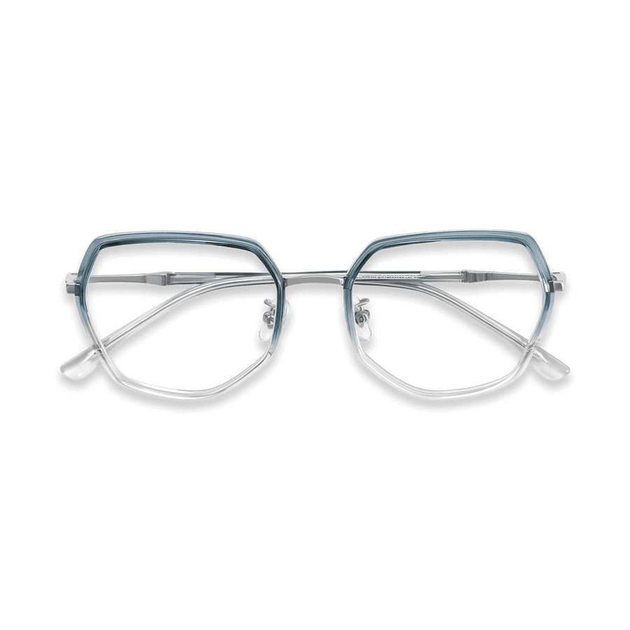 Addilynn Gradient Blue Light Gun Geometric Eyeglasses | EYDOLOGY