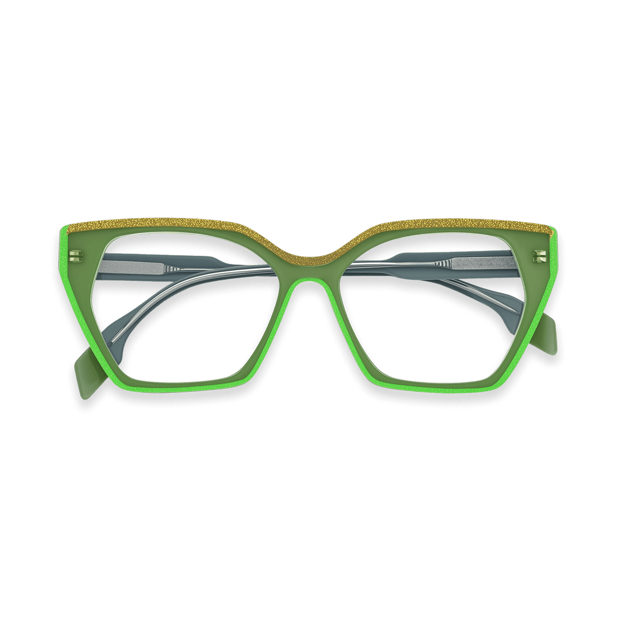 Aila Green Geometric Eyeglasses | EYDOLOGY