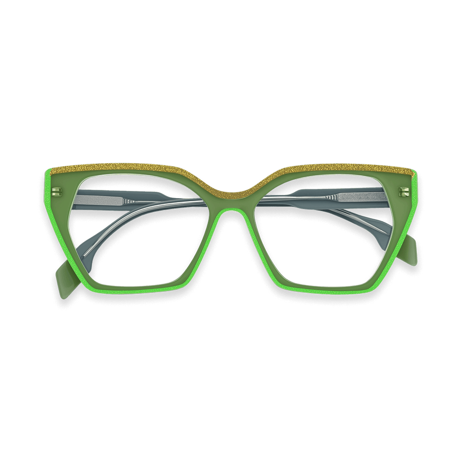 Aila Green Geometric Eyeglasses | EYDOLOGY