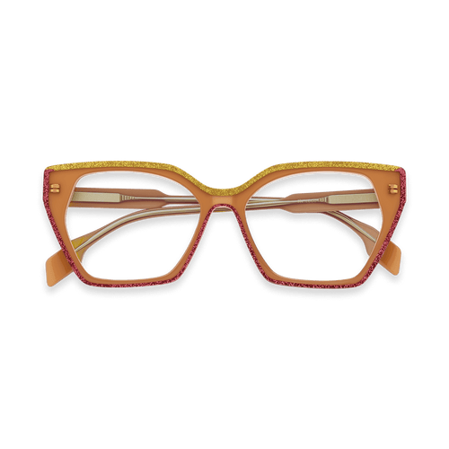 Aila Honey Geometric Eyeglasses | EYDOLOGY