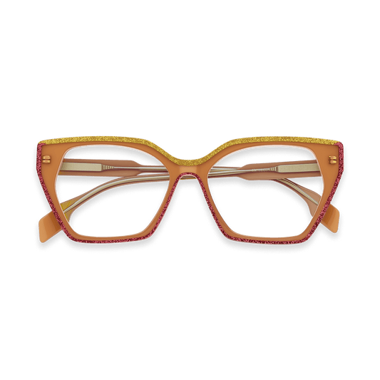 Aila Honey Geometric Eyeglasses | EYDOLOGY