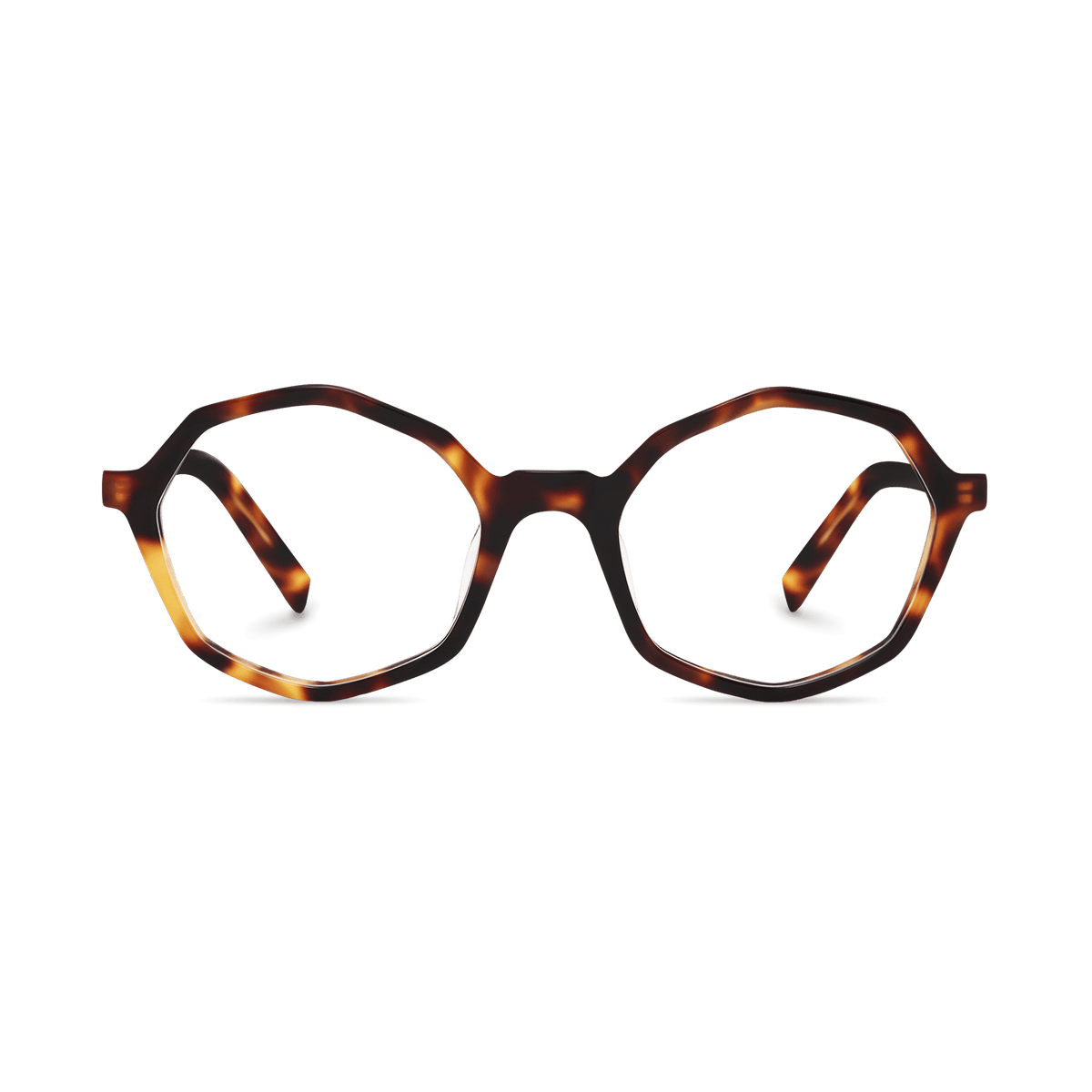 Aleah Amber Tortoise Geometric Eyeglasses | EYDOLOGY