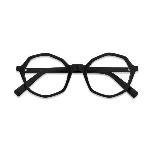 Aleah Black Geometric Eyeglasses | EYDOLOGY