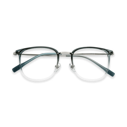 Alexa Gradient Light Blue Silver Square Eyeglasses | EYDOLOGY