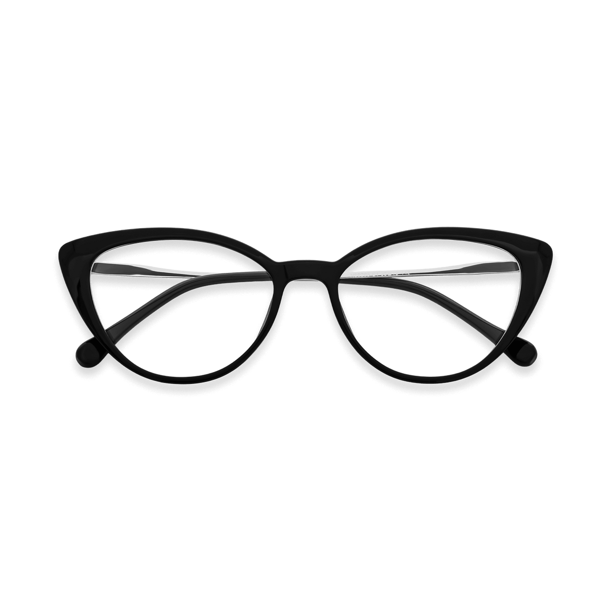 Alina Black Silver Cat Eye Eyeglasses | EYDOLOGY