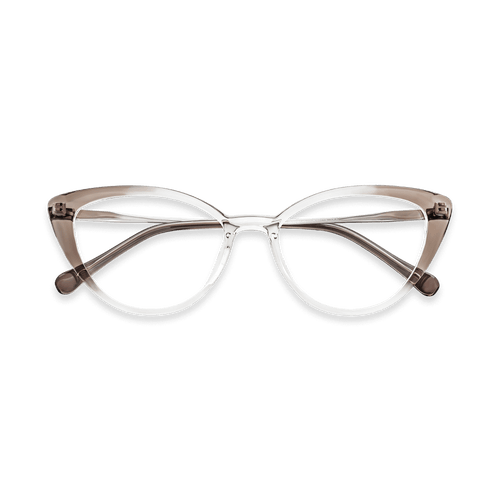Alina Clear Brown Light Gun Cat Eye Eyeglasses | EYDOLOGY