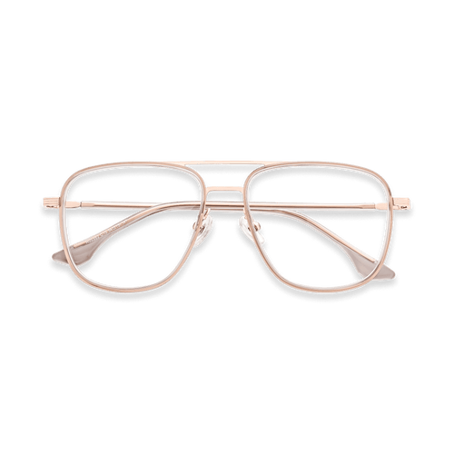 Alistair Clear Light Grey Rose Gold Double Bridge Glasses | EYDOLOGY