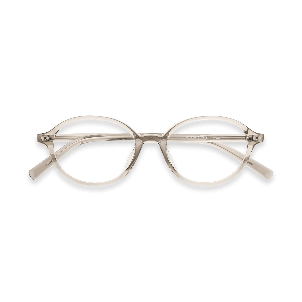 Ansley Clear Light Brown Oval Eyeglasses | EYDOLOGY