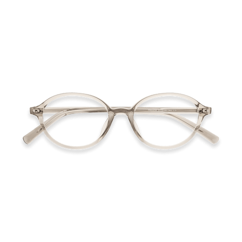 Ansley Clear Light Brown Oval Eyeglasses | EYDOLOGY