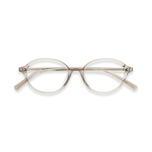 Ansley Clear Light Brown Oval Eyeglasses | EYDOLOGY