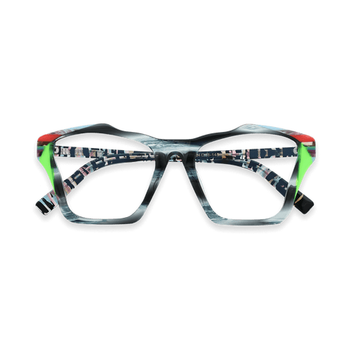 Arabella Dark Blue Demi Square Eyeglasses | EYDOLOGY