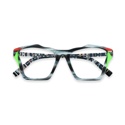 Arabella Dark Blue Demi Square Eyeglasses | EYDOLOGY