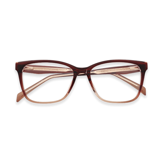 Ashlynn Gradient Red to Brown Cat Eye Eyeglasses | EYDOLOGY