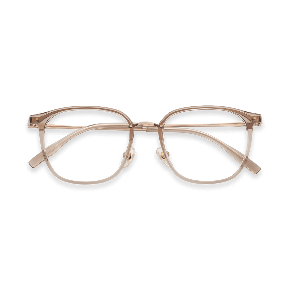 Aubrie Light Brown Gold Square Eyeglasses | EYDOLOGY