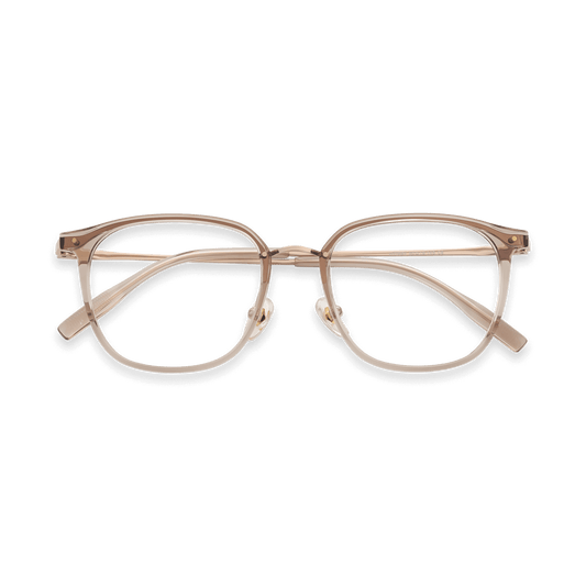 Aubrie Light Brown Gold Square Eyeglasses | EYDOLOGY