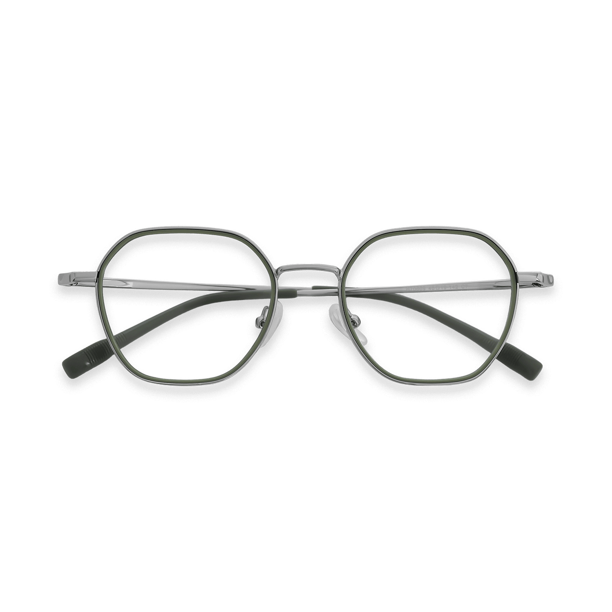 Axl Green Chrome Geometric Eyeglasses | EYDOLOGY