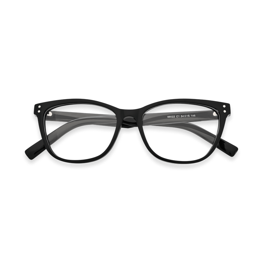Ayleen Black Rectangle Eyeglasses | EYDOLOGY