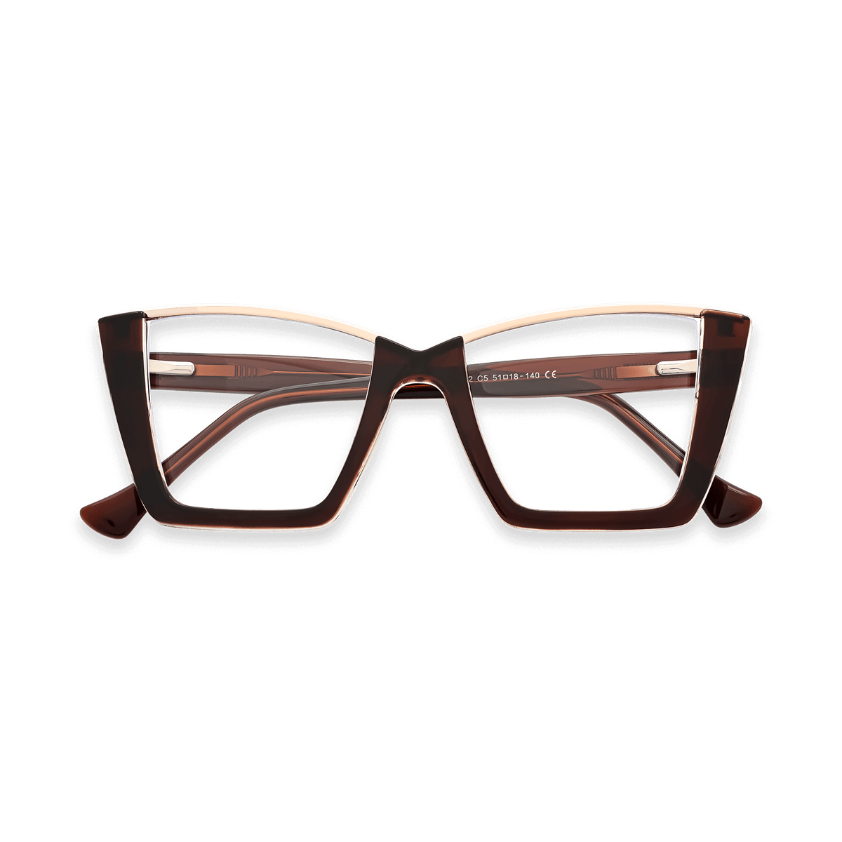 Ayra Crystal Brown Square Eyeglasses | EYDOLOGY