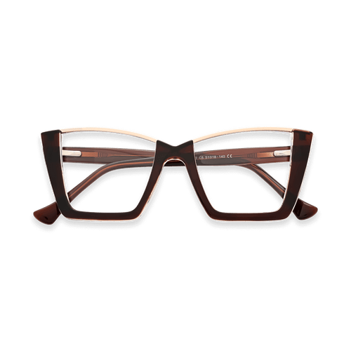 Ayra Crystal Brown Square Eyeglasses | EYDOLOGY