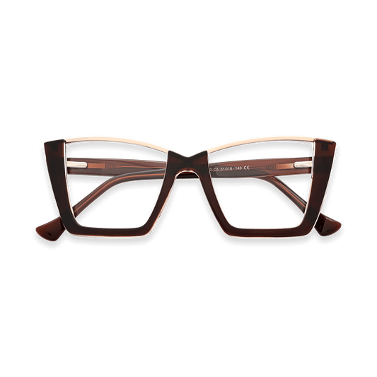 Ayra Crystal Brown Square Eyeglasses | EYDOLOGY