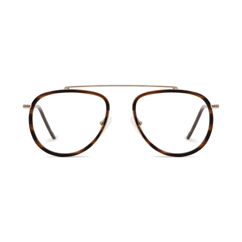 Azariah Amber Tortoise Aviator Eyeglasses | EYDOLOGY