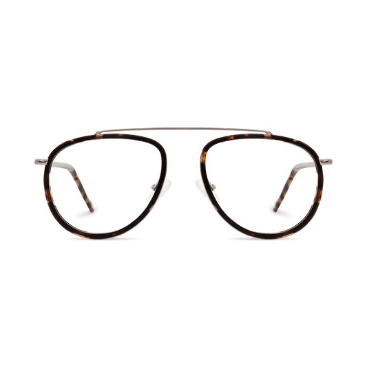 Azariah Dark Tortoise Aviator Eyeglasses | EYDOLOGY