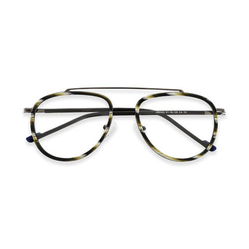 Azariah Stripes Aviator Eyeglasses | EYDOLOGY