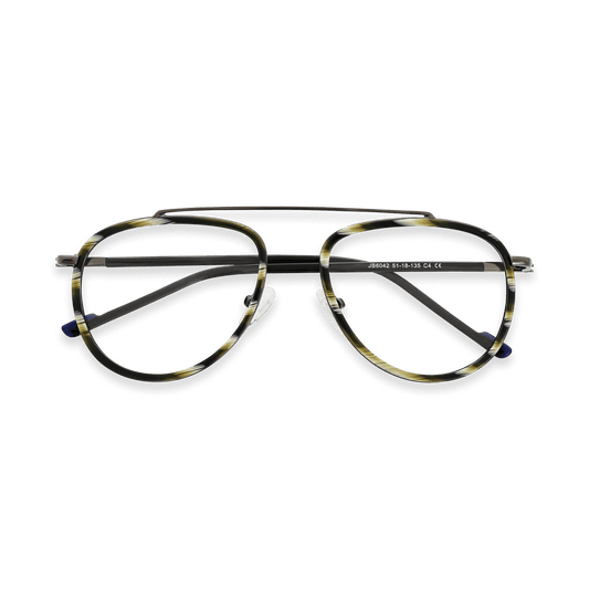 Azariah Stripes Aviator Eyeglasses | EYDOLOGY