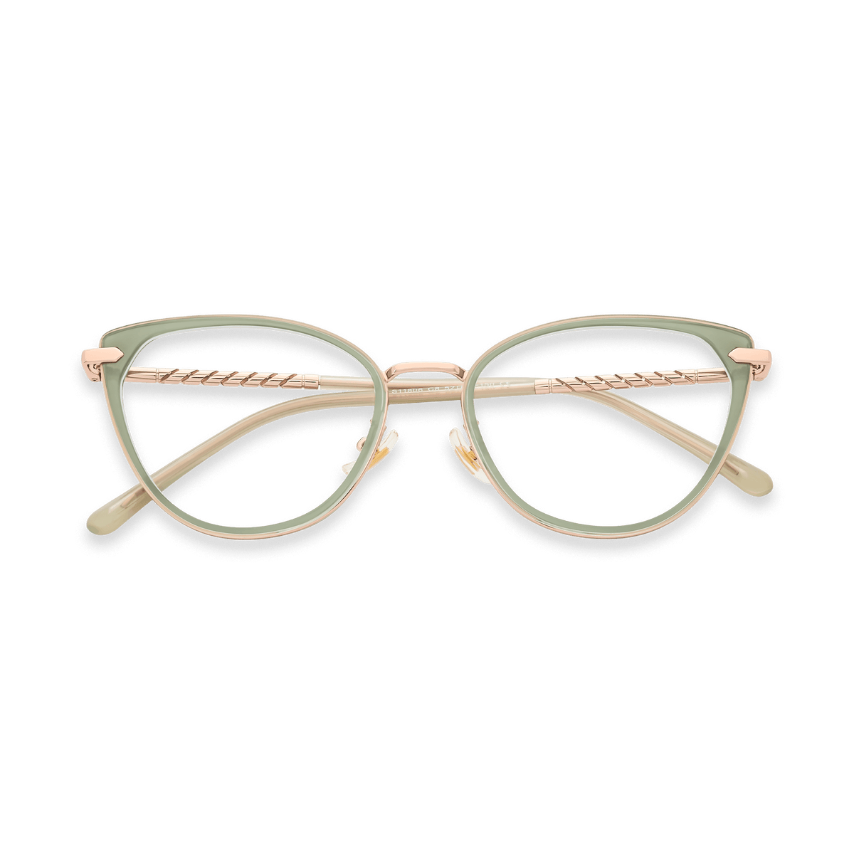 Bianca Milky Green Gold Cat Eye Fashionable Glasses | EYDOLOGY