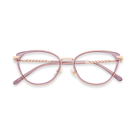 Bianca Transparent Dust Purple Cat Eye Fashionable Glasses | EYDOLOGY