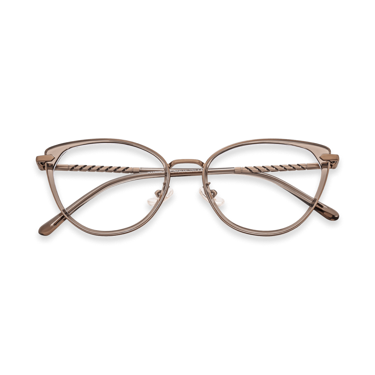 Bianca Transparent Light Brown Bronze Cat Eye Glasses | EYDOLOGY