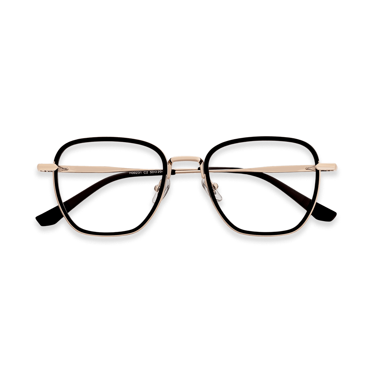 Blain Black Light Gold Square Eyeglasses | EYDOLOGY