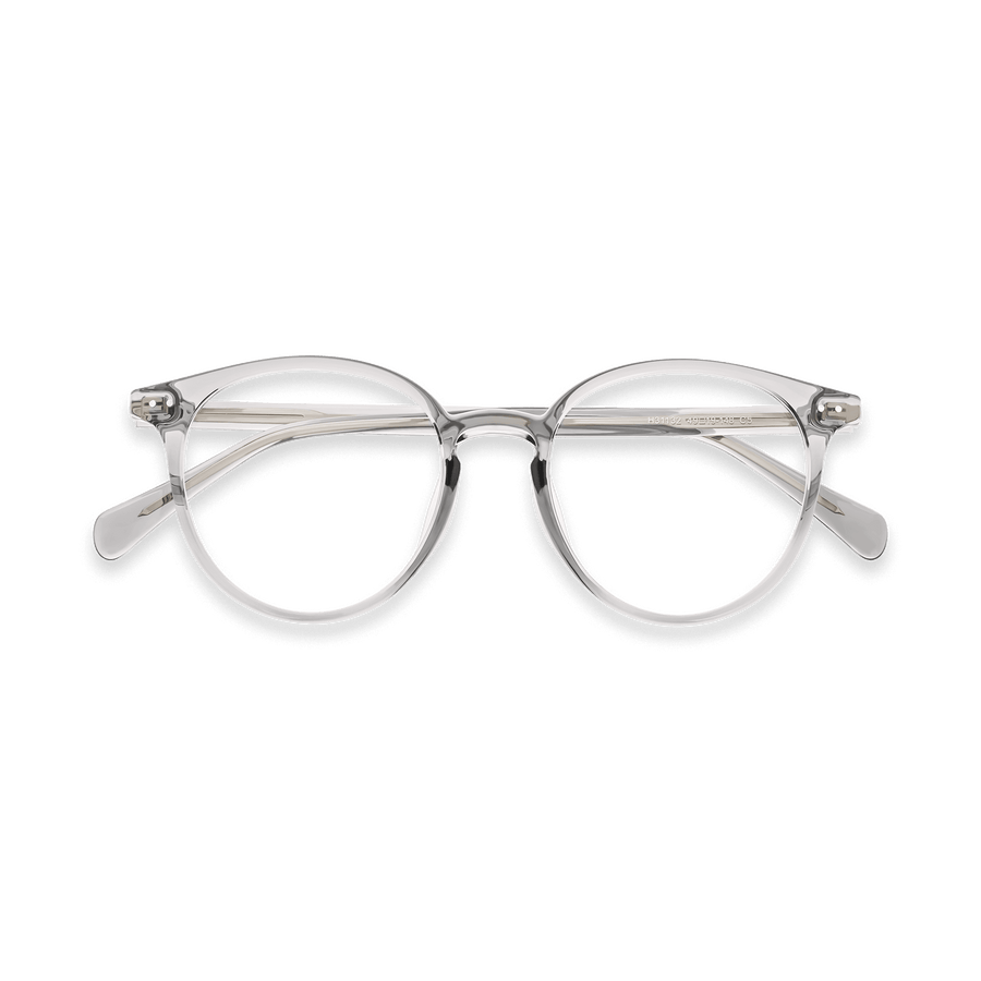 Braden Clear Grey Round Eyeglasses | EYDOLOGY