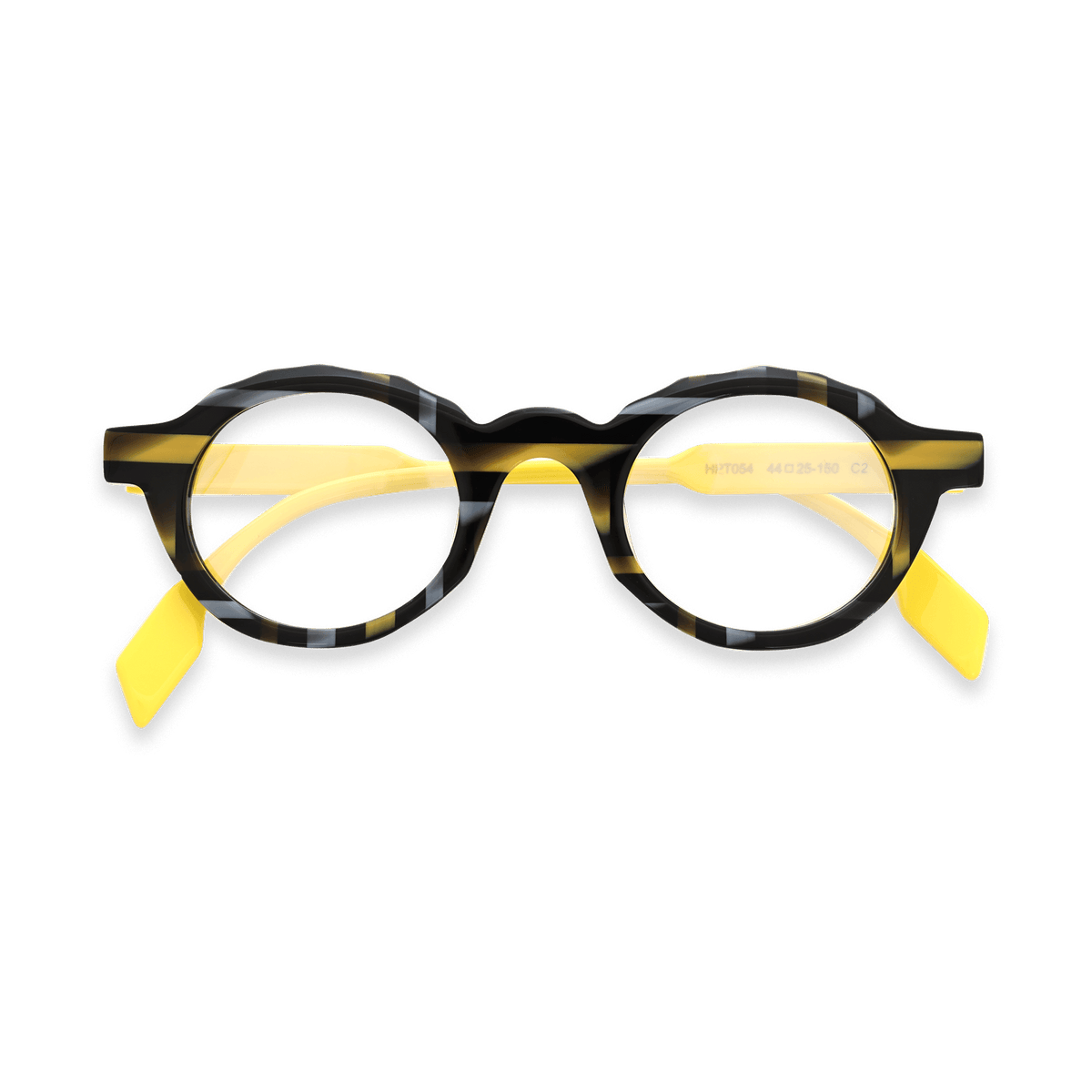 Braylon Yellow Round Eyeglasses | EYDOLOGY