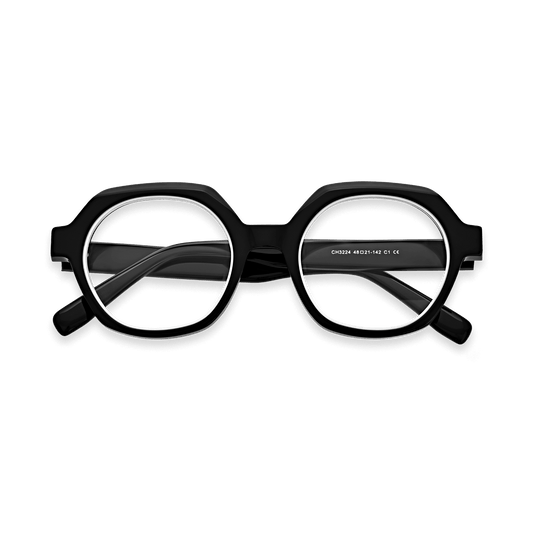 Brianna Black Geometric Eyeglasses | EYDOLOGY